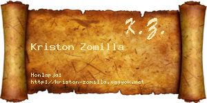 Kriston Zomilla névjegykártya